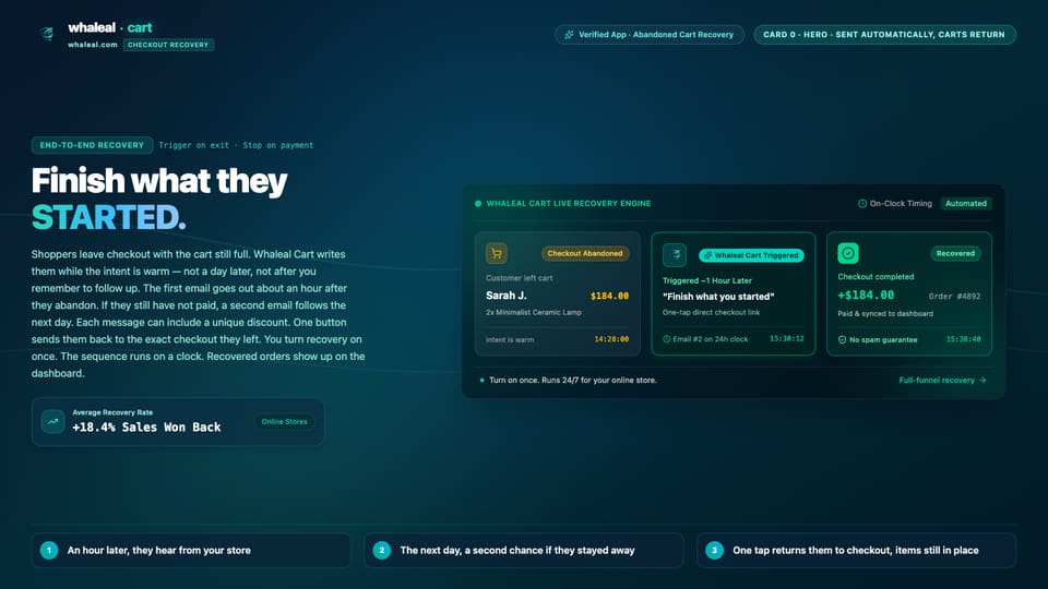 End-to-end checkout recovery
