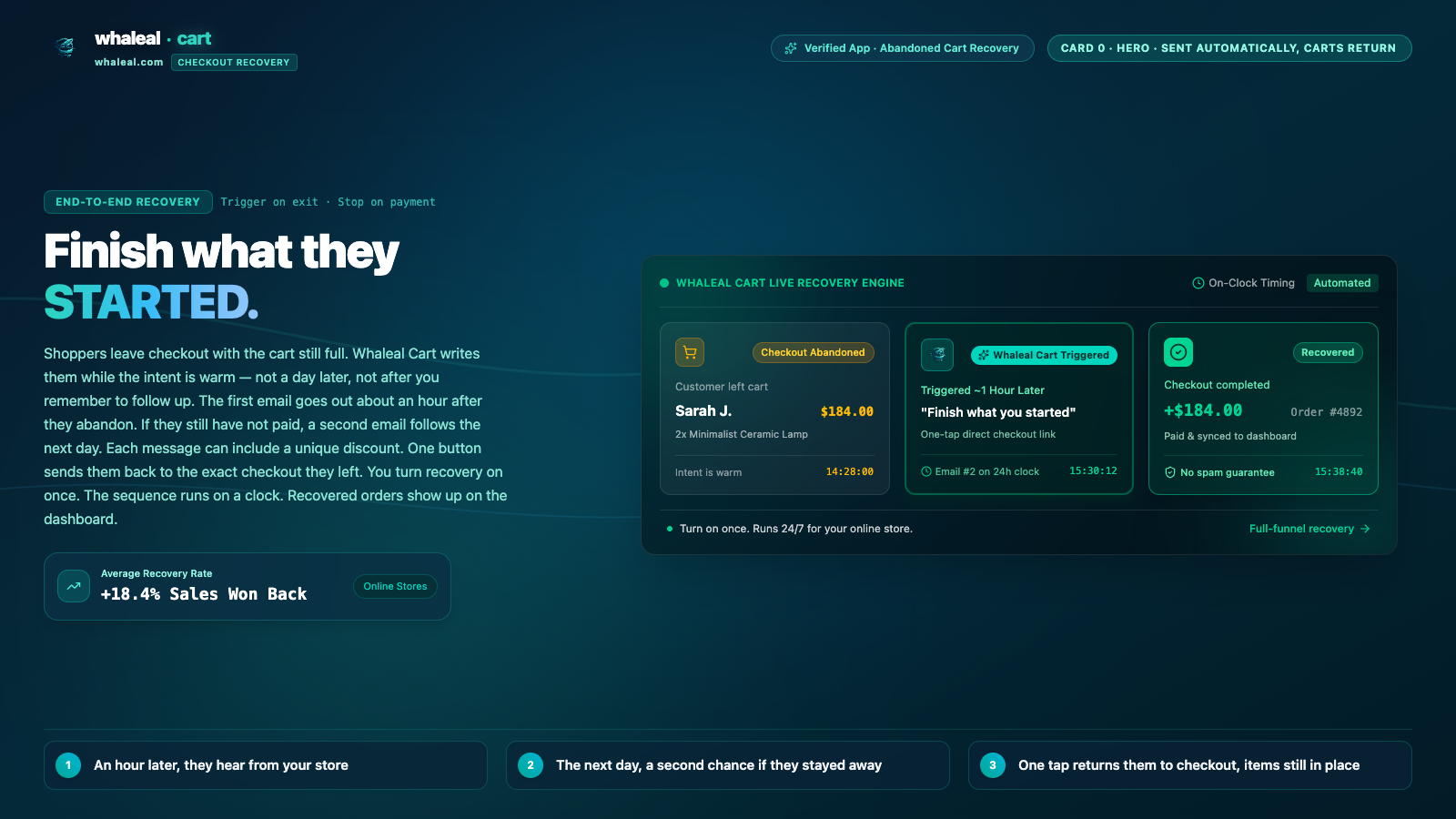 End-to-end checkout recovery