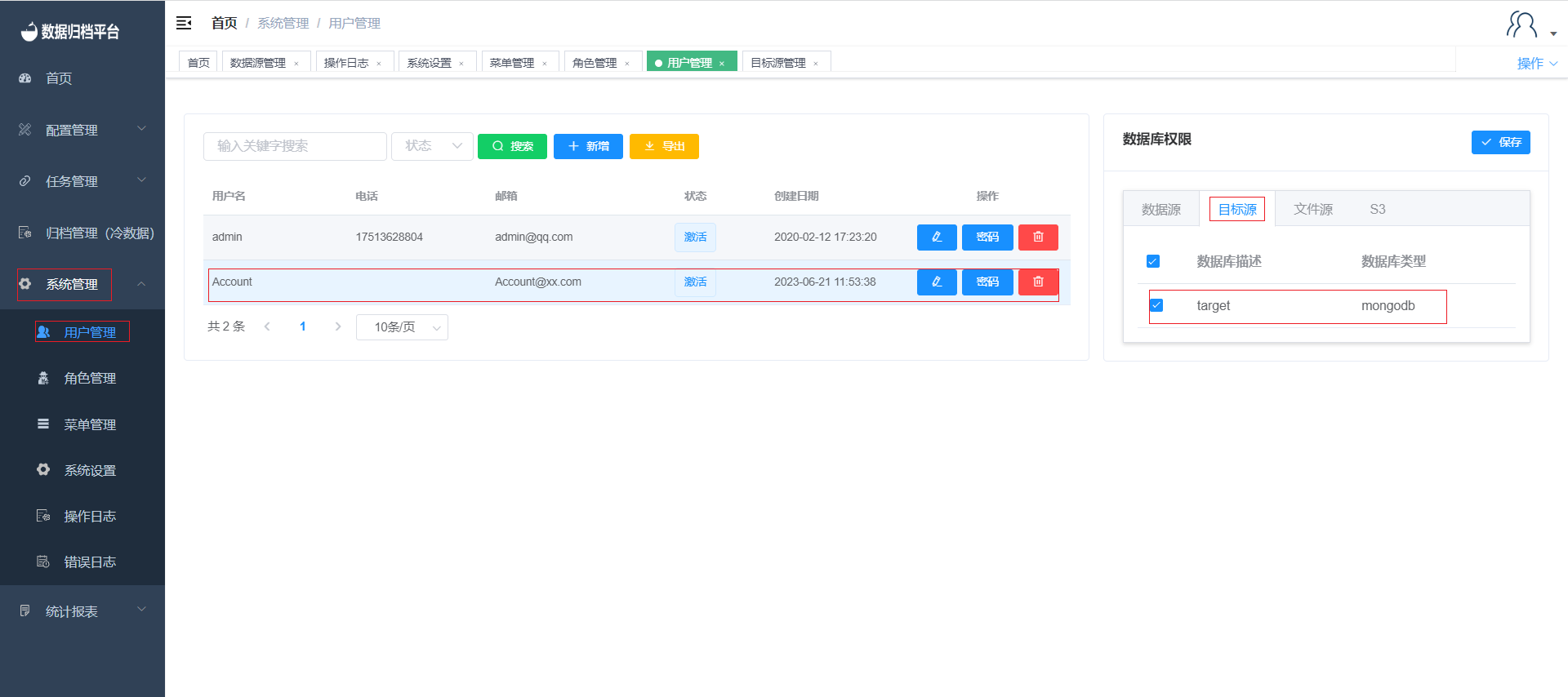 Binding Target Source to User